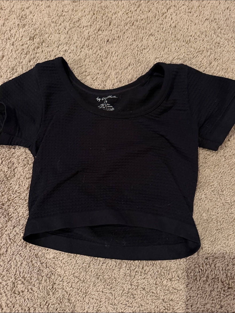 Together Black Scoop-Neck Crop Top